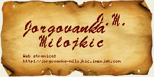 Jorgovanka Milojkić vizit kartica